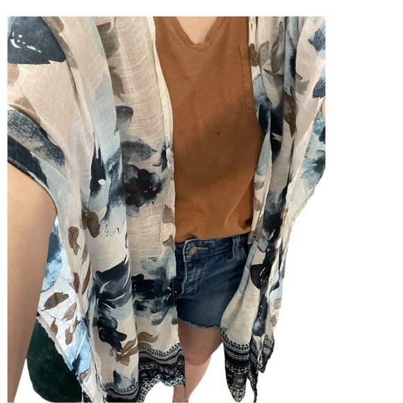 Nalini Kimono Duster Shawl Cover Up One Size Floral NWT - Picture 10 of 12